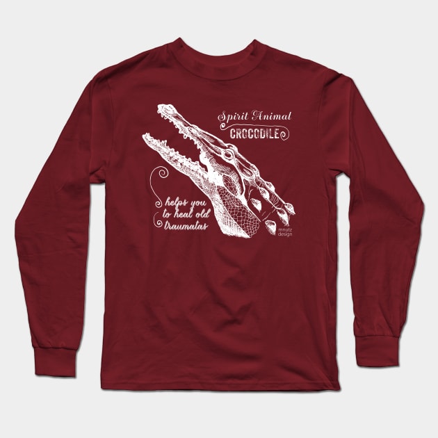 Spirit animal - Crocodile - white Long Sleeve T-Shirt by mnutz